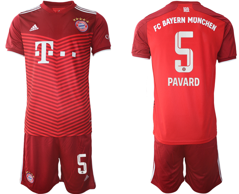 Men 2021-2022 Club Bayern Munich home red #5 Soccer Jersey
